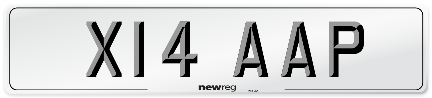 X14 AAP Number Plate from New Reg
